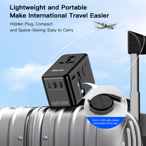 Ouliyo GAN PD100W อะแดปเตอร์เดินทางอเนกประสงค์ปลั๊กท่องเที่ยวพร้อมสายเคเบิ้ลพับเก็บได้ชนิด <span class=keywords><strong>C</strong></span> ของขวัญขององค์กรที่ชาร์จทั่วโลก - Product Image 6
