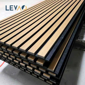 Panneau mural acoustique insonorisant en placage de bois de luxe pour la décoration intérieure des chambres d'hôtel et des restaurants - Product Image 1