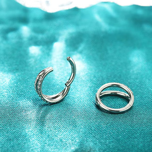 Anillos de Titanio G23 para Piercing Daith, Anillo de Nariz, Septum, Hipoalergénico, Joyería de Titanio ASTM F136, Pendientes Helix - Product Image 2