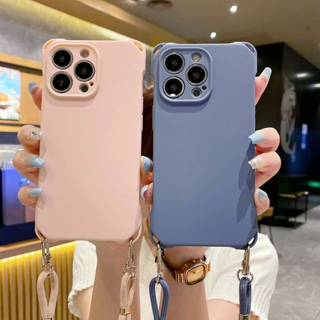 Shockproof Transparent Sling Crossbody Necklace Shoulder Strap for iPhone 11 12 13 14 15 Pro Max Mobile Phone Case