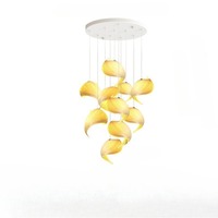 Lampe à suspension moderne en bois Décor Restaurant Escalier en colimaçon Lustre Créatif E27 pour Café Allée Cuisine Île Étude