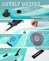 Planche à pagaie gonflable (SUP) sur mesure en EVA/PVC, légère (8,2 kg), portable, système à 3 ailerons pour les eaux calmes et briseées de l'océan