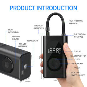 Bomba de Aire Automática Recargable para Coche Mini Compresor Inalámbrico Digital Portátil Inflador de Neumáticos - Product Image 3