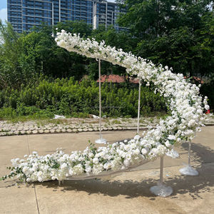 Exhibición de flores blancas en espiral artificial de primera calidad para bodas al aire libre y decoración de recepción - Product Image 5
