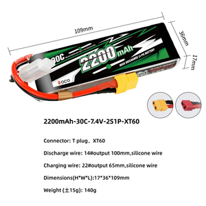 Batteria LiPo ACE 2S 7.4V 20C-45C 1800-4000mAh ad alta scarica per Droni FPV, Aerei RC, Auto, Barche e Modelli RC - Product Image 5