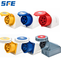 Prise et Fiche Industrielles SFE Deuxième Génération IP44 IP67 16A 32A 63A 125A 220-415V 6H 2P+E 3/4/5 Broches