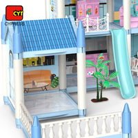 Rumah Mainan anak-anak keluaran baru rumah boneka plastik dengan Model furnitur dan aksesori untuk rumah bermain anak-anak untuk anak-anak