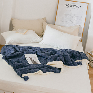 Trang Trí Nội Thất Sang Trọng Thanh Lịch Ấm Cúng Cáp <span class=keywords><strong>Sherpa</strong></span> Đan Ném Lông Cừu Chăn Cho Mùa Đông - Product Image 4