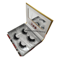 Lot de 2, 4, 3 ou 5 paires de faux cils avec logo personnalisé, sans cruauté animale, fabriqués à la machine, emballage de boîte à cils sous marque privée, fournisseur