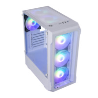 Tout en un panneau avant horizontal personnalisé maille anti-poussière lcd avec alimentation verre trempé plexiglas pc gaming coque d'ordinateur