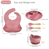 Ensemble d'ustensiles de repas pour enfants sans BPA, bavoir de taille réglable, bol non toxique, assiette à forte succion, vaisselle antidérapante avec cuillère-fourchette