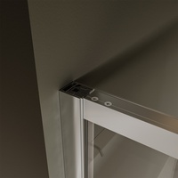 Porte de douche coulissante rectangulaire moderne pour salle de bain avec verre trempé de 6 mm et cadre en aluminium