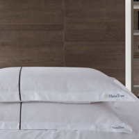 Drap de lit doux 100% coton de luxe king size personnalisable personnalisé de haute qualité ensemble de literie pour hôtel 7 pièces en gros