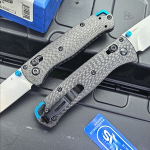 Couteaux pliants industriels TREDKNIX en acier, lame S90V, manche en fibre de carbone, pointe de lance, ouverture facile, modèle 535-5 pour le camping et les activités de plein air - Product Image 3