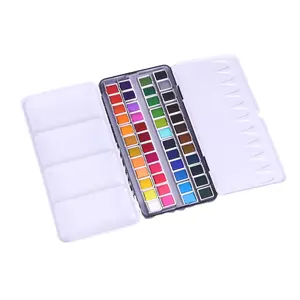 Set di colori ad acquerello in banda stagnata Premium 36 48 colori vividi con penna a pennello per la tavolozza di miscelazione per adulti e bambini