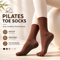 Kaos Kaki Pilates Rajut Khusus dengan Sol Anti-Selip Anti-Bakteri dan Bernapas untuk Studio Yoga Musim Semi Merek Kebugaran Label Pribadi