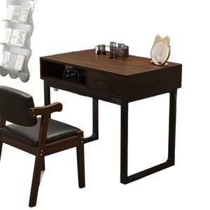 Table de manucure moderne en bois avec tiroir, poste de travail marron pour salon de beauté et onglerie - Product Image 1