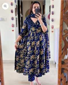 קורטה כותנה בסגנון, קורטה כותנה בסגנון <span class=keywords><strong>Kurta</strong></span>-כותנה בסגנון קוטה עם דופיטה מלוטש ועזים כבדים לחתונות