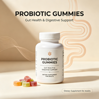 Gommes probiotiques avec prébiotiques, complément alimentaire synbiotique pour la santé intestinale