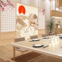 Papier peint mural géométrique japonais moderne auto-adhésif 3D pour restaurant, décoration facile à utiliser pour la maison, toile à peler et à coller
