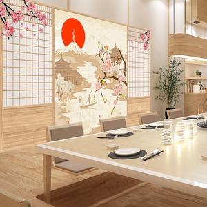 3D zelfklevende moderne Japanse geometrie restaurant muurschildering behang decoratie eenvoudig huishoudelijk gebruik canvas peel and stick - Product Image 4