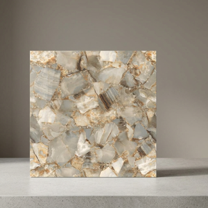 Azulejos Decorativos de Porcelana Marrón Breccia de 600x600 mm, Efecto Mármol Marrón, Brillante, Diseño para Paredes y Pisos - Product Image 5