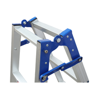 Échelle pliante en aluminium antidérapante 2x5 marches, double face, pieds réglables, haute résistance, portable, pour supermarché, salle de sport, charge 150 kg