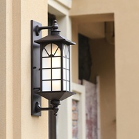 Lampe murale extérieure rétro moderne et créative, IP65 étanche, LED, avec diffuseur en verre et base en aluminium, pour usage domestique