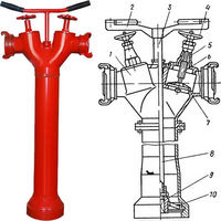 Chine DN150 6 pouces XF marque fonte ductile Double bouche d'incendie extérieur avec 20bar pression accessoires flexibles durables