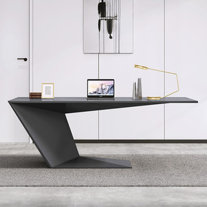 Bureau moderne simple en bois blanc et noir avec tiroirs, peinture au four de forme spéciale, usage commercial, Villa <span class=keywords><strong>LINO</strong></span> - Product Image 1