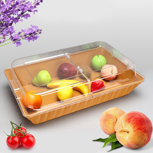 Tapa de plástico para plato de frotamiento, reutilizable, 1/1 piezas, transparente, tapa de cúpula abatible, cubierta de comida para Hotel, restaurante Buffet - Product Image 6