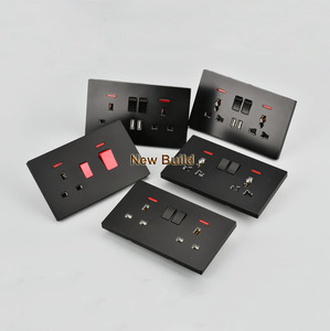 Công Tắc Gắn Tường Màu Vàng Tiêu Chuẩn Anh, Ổ Cắm Gắn Tường Thông Dụng Có Sạc USB, Ổ Cắm Gắn Tường Công Tắc USB Dùng Trong Gia Đình - Product Image 1