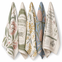 Hoshom Vintage Tea Towels 100% Cotton Kitchen Dish Towel Decorative Cloth for Home Kitchen Decor Custom Printing
