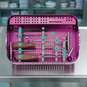 Surgical Instrument <b>Set</b> Manual Stainless Steel Class I For Surgical Operation Purple <b>Case</b> 11-Piece Tool Kit - Product Image 4