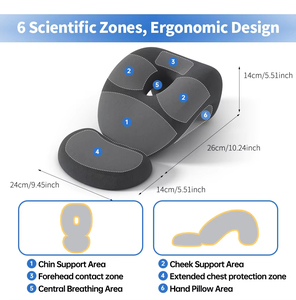 <span class=keywords><strong>Cuscino</strong></span> da Viaggio Ergonomico a 6 Zone, Supporto per Mento/Pancaletta/Riposo Frontale, Portatile per Viaggi - Product Image 2