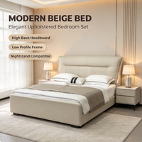 Lit rembourré de style italien à pied de lit bas pour chambre d'hôtel, idéal pour projets de mobilier d'appartements et de villas (vente en gros)
