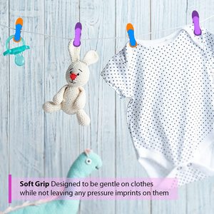 Lot de 24 pinces à <span class=keywords><strong>linge</strong></span> en plastique antidérapantes de haute qualité, robustes, à prise souple - Product Image 3