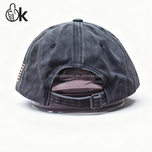 หมวกคาวบอยปักลายดิสเทรส ลิเบอร์ตี้ เบลล์ ฉลองครบรอบ 250 ปี ประกาศอิสรภาพสหรัฐอเมริกา ดีไซน์เนอร์ ผ้าฝ้าย ปีกหมวกนุ่ม ล้างทำสี แต่งหัวเข็มขัด - Product Image 5