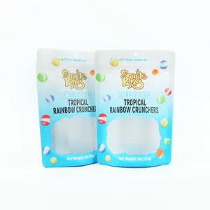 Wholesale Custom Private Labels Smalle Stand Up Gummy Candies Ball Gummy Jelly Candy Freeze Dried Candy Bag