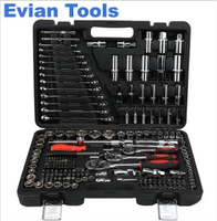 Jeu de clés à cliquet manuelles en CR-V, kit de douilles multifonctionnel avec mallette rigide pour réparation de véhicules OEM