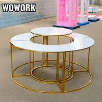 WOWORK Vente en gros dîner dessert gâteau demi-lune buffet table support de fond pour la décoration de mariage fête événement