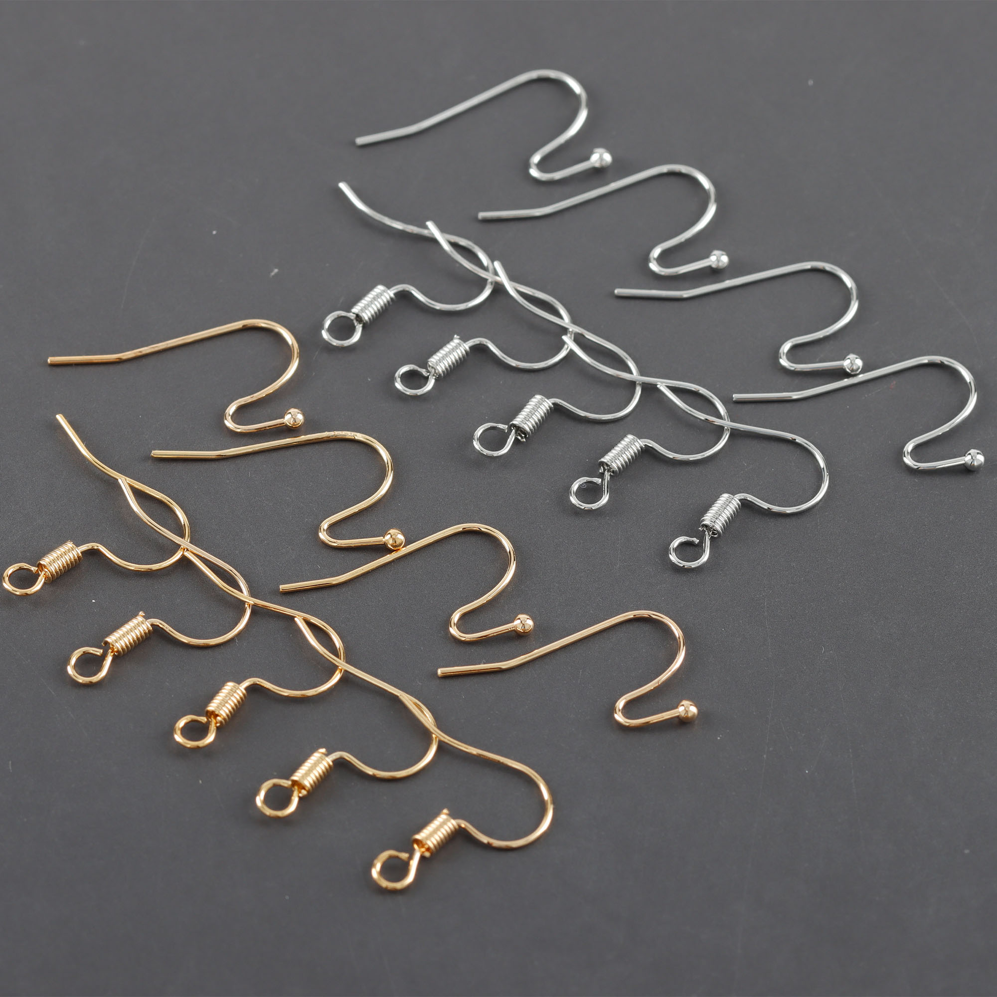 M1061 Wholesale Gold Silver Color Metal Diy French Earring Hooks Clasp Ear Wires For Jewelry Making 50pcs/lot