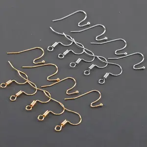 M1061 Wholesale Gold Silver Color Metal Diy French Earring Hooks Clasp Ear Wires For Jewelry Making 50pcs/lot