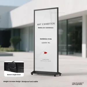 Support d'affichage métallique double face rempli d'eau - Montage facile, portable, résistant au vent, style italien pour usage intérieur/extérieur <span class=keywords><strong>BOZE</strong></span> - Product Image 2