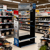 Support de présentoir de poêle à frire personnalisé pour supermarché magasin ustensiles de cuisine présentoir en métal de promotion pour la cuisson à la poêle