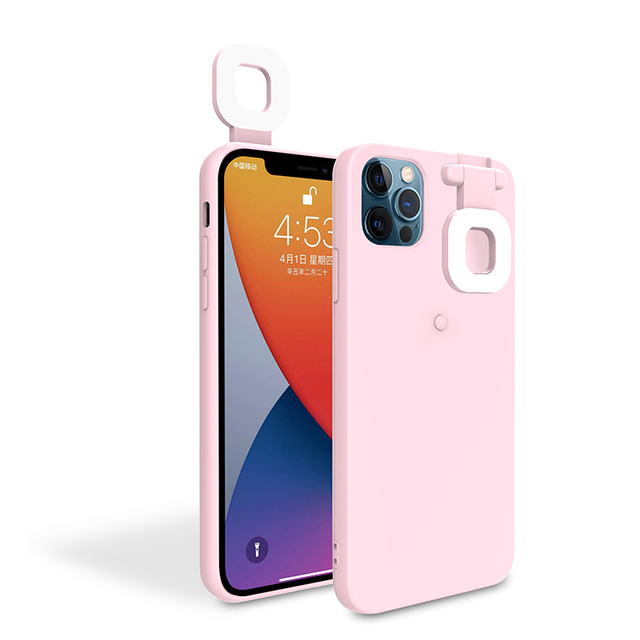 New Fashion LED Selfie Flash Fill Light Phone Case Portable Back Cover Mobile Phone Case Ring Light for iPhone 11 12 13