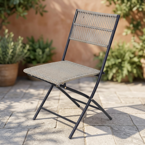 Nouvelle Chaise à Bascule d'Extérieur Tressée, Design Durable et Compact - Siège Minimaliste Léger avec Poignées, Écologique pour Villa - Product Image 5
