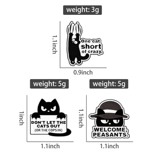 Spilla Gatto Nero con Slogan Divertente 'Uno Gatto Più Pazzo che Non Puoi Immaginare, Non Lasciare Fuori i Gatti, Benvenuti Contadini' per Amanti dei Gatti, per Borse e Giacche, Vendita all'Ingrosso - Product Image 6