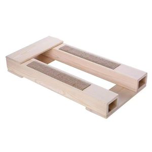 Arbre à chat et griffoir en bois massif pour chat nain, avec cadre en bois, marchepied et support pour griffoir à chat - Product Image 2