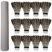 Lot de 12 volants de badminton noirs durables en plumes de canard, pour intérieur et extérieur